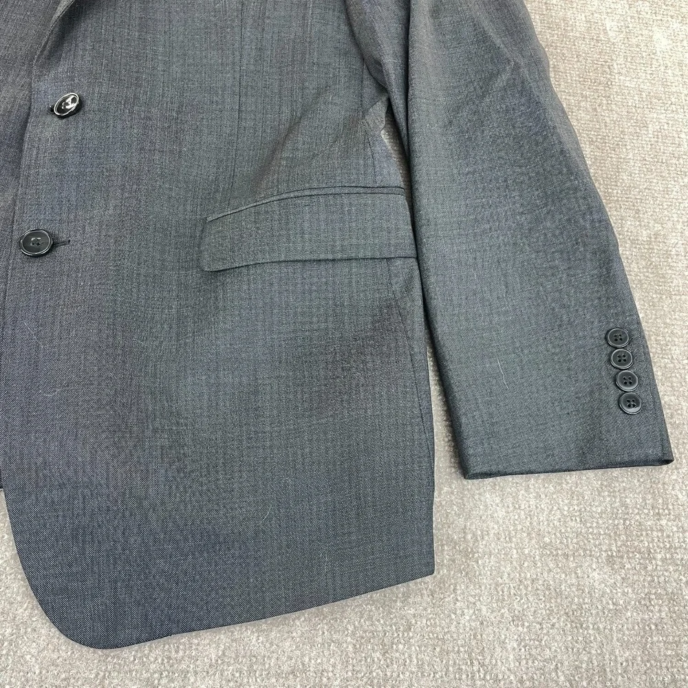 Calvin Klein Blazer Jacket Mens 44R Gray Extreme‎ Slim Fit Peak Lapel Business